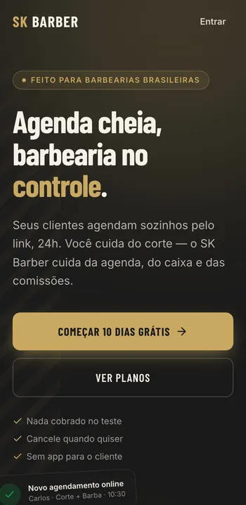 Tela real do SK Barber